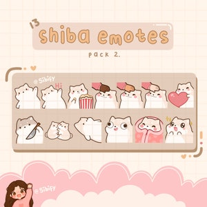 Shiba Emotes, cream, Twitch / Discord, premade, ready to use
