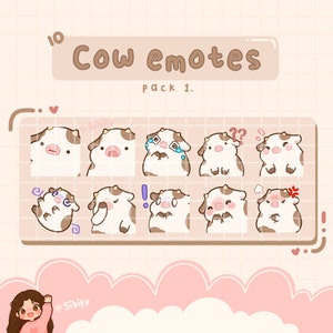 Cow Emotes, Brown, Twitch / Discord, premade, ready to use