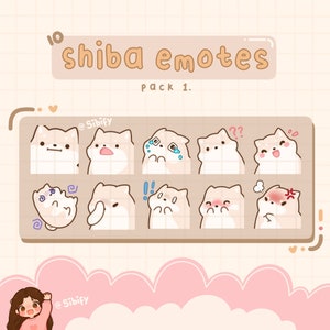 Shiba Emotes, cream, Twitch / Discord, premade, ready to use