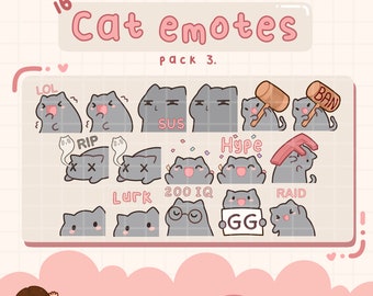 Cat Emotes, Twitch/Discord, vooraf gemaakt, klaar voor gebruik