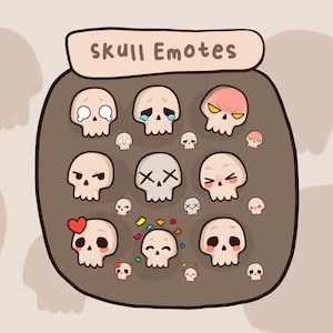Skull Emotes, twitch / discord, premade, ready to use
