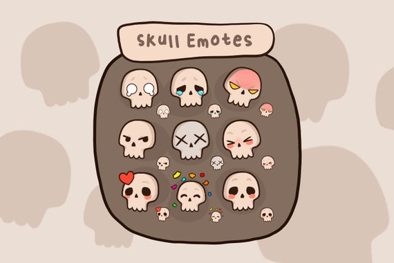 Skull Emotes, twitch / discord, premade, ready to use