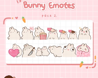 Bunny Emotes, cream, Twitch / Discord, premade, ready to use