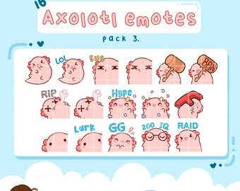 Axolotl Emotes, Twitch / Discord, premade, ready to use