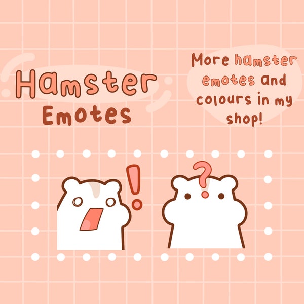 White Hamster Emotes, Twitch / Discord, premade, ready to use