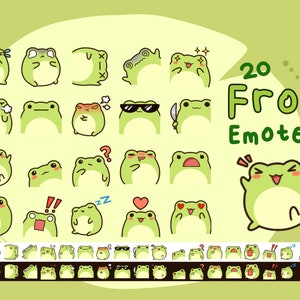 20 Frog Emotes, Twitch / Discord, cute, premade, ready to use