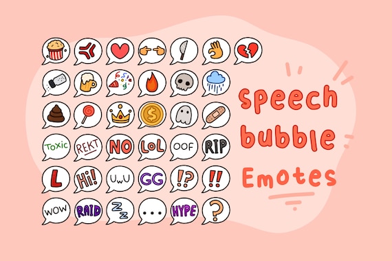 37 Speech Bubble Emotes Text Icons Twitch / Discord - Etsy New Zealand 37 Speech Bubble Emotes Text Icons Twitch / Discord - Etsy New Zealand