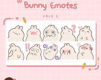 Bunny Emotes, cream, Twitch / Discord, premade, ready to use