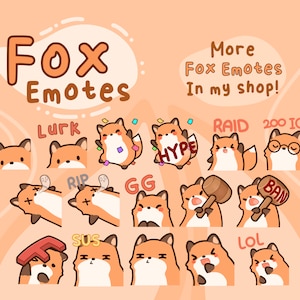 Fox Emotes, Twitch / Discord, premade, ready to use