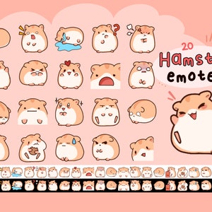 20 Hamster Emotes, Twitch / Discord, premade, ready to use