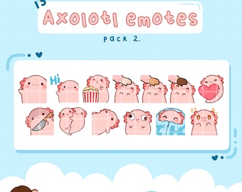 Axolotl Emotes, Twitch / Discord, premade, ready to use