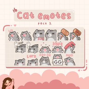 Cat Emotes, Twitch / Discord, premade, ready to use