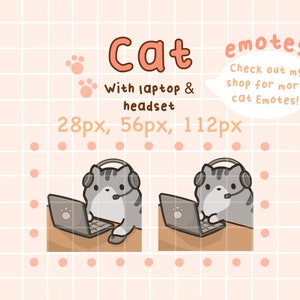 Laptop Cat Emotes, Twitch / Discord, premade, ready to use