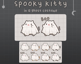 Spooky Kitty emote, Twitch / Discord, premade, ready to use