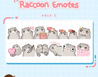 Raccoon Emotes, Twitch / Discord, premade, ready to use