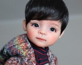 Paola Reina boy head tilt, face carving ooak repaint custom doll decor