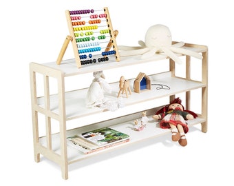 Montessori Toy Shelf - Toy Storage Organizer -  Montessori Bookshelf - 2 Shelves Toy Storage