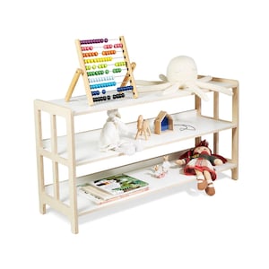 Montessori Toy Shelf - Toy Storage Organizer -  Montessori Bookshelf - 2 Shelves Toy Storage