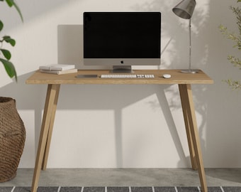 Proste drewniane biurko TOLLE · Mały drewniany stół · Minimalistyczne biurko · Biurko stół · Stół dębowy