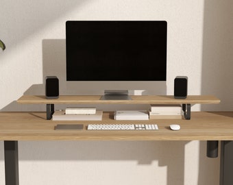 Monitor stand - Monitor riser - Desk shelf - Wood Dual monitor stand - Computer stand