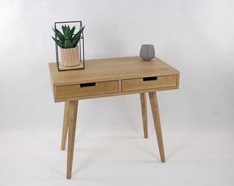 Schreibtisch Modern Writing Desk With 2 Drawers Made From Etsy