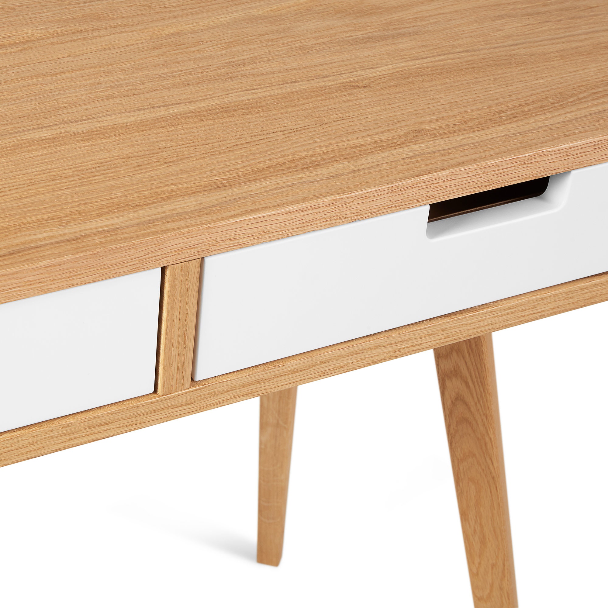 Small Wooden Desk With White Drawers in Scandinavian Design Etsy