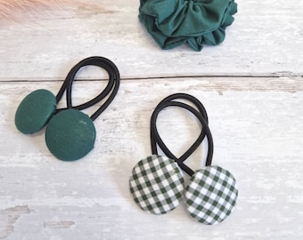 Gingham Button Hair Ties: Back to School Accessories