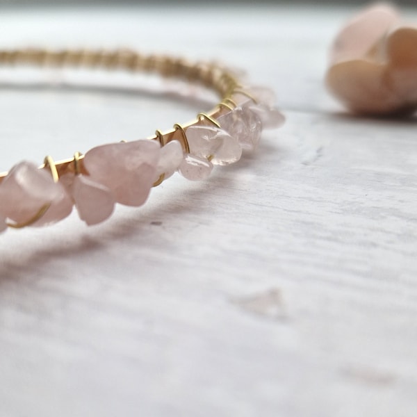 Headband With Crystal Beads In Pink & White main image 1