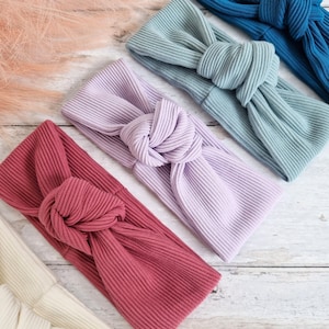 Ribbed Knot Headband: Wide Head Wrap, Hair Accessories