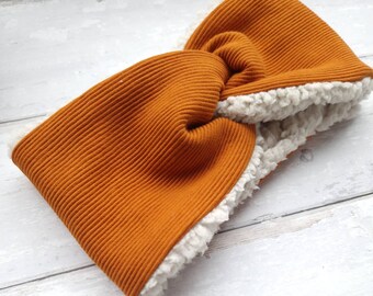 Ribbed Ear Warmer Headband, Handmade Ear Warmers, Fleece Winter Headwear, Soft and Cosy Headband , Letterbox Gifts, Twist Headband,
