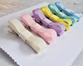 Ribbon Bow Fringe Clips: Baby Toddler Hair Accessories