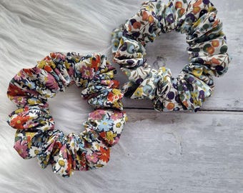 Liberty London Autumn Floral Scrunchie: Tana Lawn Hair Tie