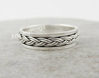 LAST CHANCE Silver Celtic Ring - Celtic Knot Spinner Ring - Spinning Ring - Thumb Ring - 925 Sterling Silver Jewelry - Women's or Men's Ring