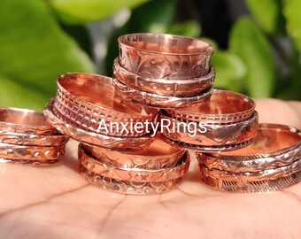 Wholesale lot Rings, Copper Spinner Rings for Women, Wholesale Rings, Wholesale Jewlery, Anxiety Rings, Copper Fidget Rings, Etsy Sale