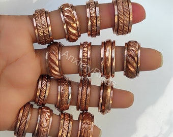 Wholesale Rings Lot, Copper Spinner Rings for Women, Wholesale Rings, Wholesale Jewlery, Anxiety Rings, Copper Fidget Rings, Etsy Sale