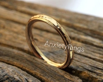 Anillo spinner extra delgado, anillo Fidget Spinner, anillo chapado en oro de 14k para mujeres, anillo de meditación, anillo de ansiedad, anillo de pulgar, anillo juguetón, venta