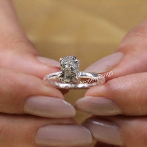 Raw Pyrite Ring, Rough Gemstone Ring, Handmade Ring, 925 Sterling Silver Ring, Powerful Pyrite Silver Ring, Boho Ring, Promise Ring, Sale