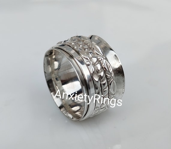 Dropship Anxiety Ring For Women Spinner Fidget Ring Stainless Steel Band Spinner  Rings Fidget Rings For Anxiety Relief Stress Flower Moon Star Cool Figet Rings  Spinning Women Size 8 to Sell Online