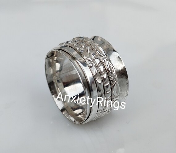 Dropship Anxiety Ring For Women Spinner Fidget Ring Stainless Steel Band Spinner  Rings Fidget Rings For Anxiety Relief Stress Flower Moon Star Cool Figet Rings  Spinning Women Size 8 to Sell Online