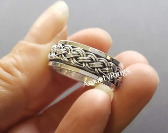 sterling silver spinner ring ~ fidget ring ~ spinning ring ~ meditation ring ~ sterling silver ring ~ band ring ~ boho rings