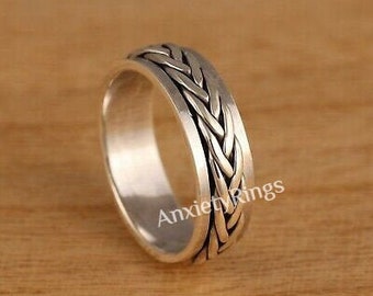 Silver Celtic Ring - Celtic Knot Spinner Ring - Spinning Ring - Thumb Ring - 925 Sterling Silver Jewelry - Women's or Men's Ring