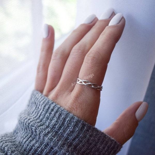 Silver Braided Ring, Celtic Ring Silver, Woven Ring, Top gift for her, Braid Ring, Boho Ring, Silver Boho Ring, Silver Ring, Braided Ring,