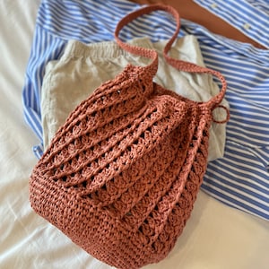 MORI 森 Bag Crochet Pattern / Crochet Raffia Bag / Beach Bag / Summer Vacation / Eco-friendly Raffia / Small Bucket Bag / Downloadable pdf