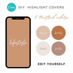 Editable Neutral Instagram Story Highlight Covers, Neutral Highlight Covers, Text Icons, Instant Downloads, DIY Instagram Highlight Covers