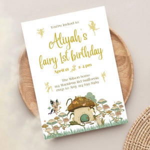 Fairy Birthday Invite, Editable Fairy Birthday Invitation, Canva Birthday Invite, Editable Template, Whimsical Invite, Instant Download