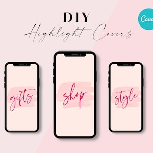 Editable Blush Pink Instagram Story Highlight Covers, Pink Highlight Covers, Text Icons, Instant Downloads, DIY Instagram Highlight Covers