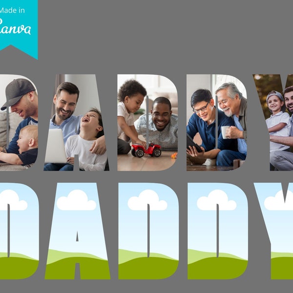 Daddy Canva Frame Template, Canva Frame Template, Dad Canva Template, Gifts for Him, Dad Photo Frame, Fathers Day Gift, Canva Frame