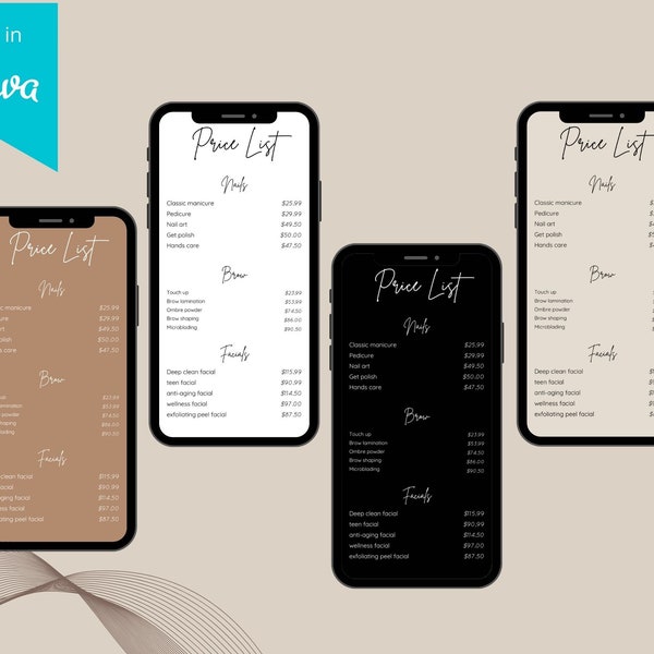 Pricing List Template Canva, Pricing Template, Pricing Template Canva, Pricing List, Instagram Price List, Electronic Business Price List