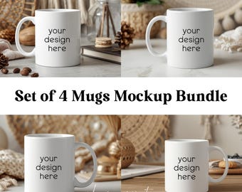 Mug Mockup, 11oz Ceramic Coffee Mug, White Mug Mockup, Cozy Mug Mockup | Instant Download
