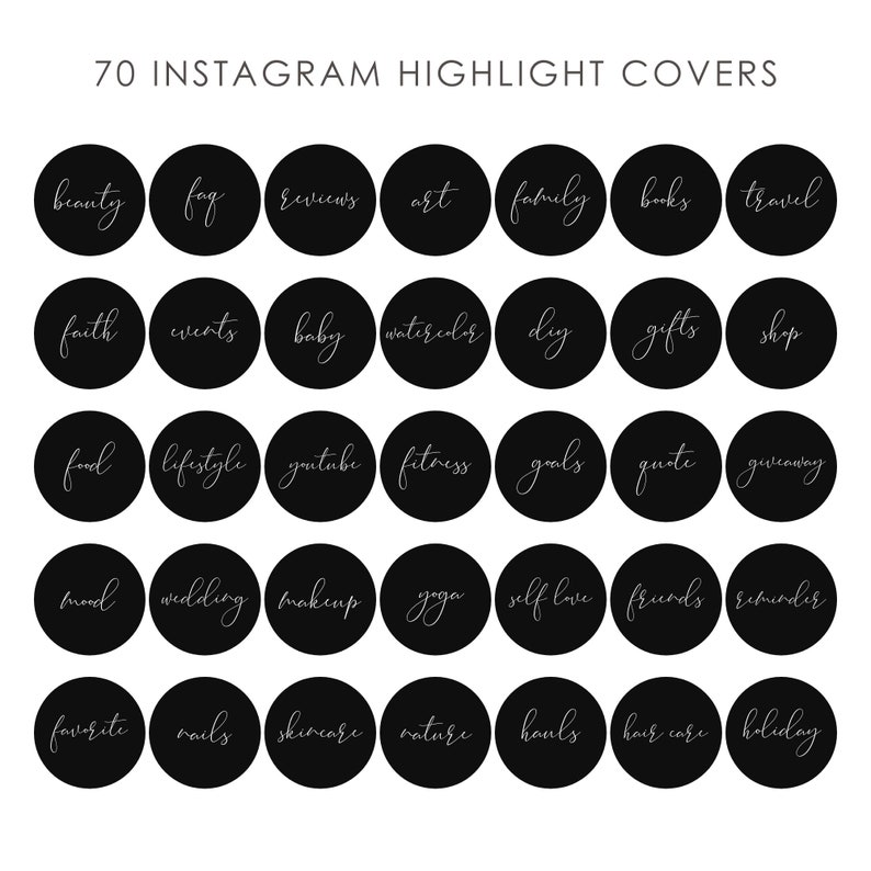 Black Instagram Story Highlight Icons Instagram Story | Etsy
